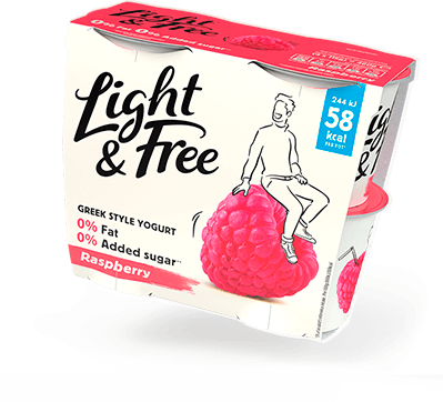 Light & Free - Greek Style Yogurt - Raspberry Flavour packshot