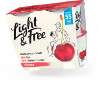 Light & Free - Greek Style Yogurt - Cherry Flavour packshot