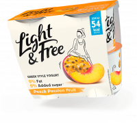 Light & Free - Greek Style Yogurt - Peach and Passion Fruit Flavour packshot