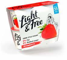 Light & Free - Greek Style Yogurt - Strawberry Flavour packshot