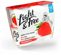 Light & Free - Greek Style Yogurt - Strawberry Flavour packshot